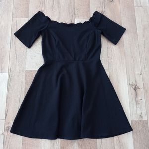 Nine Britton Scallop Neckline Off The Shoulder Women’s Skate Dress Black